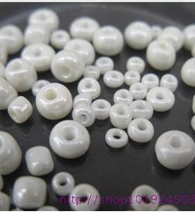 DIY饰品配件手工串珠材料 台湾2mm3MM4MM瓷珠实白色米珠DIY穿珠材