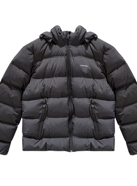 CK Jeans25秋冬新款男士休闲通勤立领连帽鸭绒羽绒服4LD517G