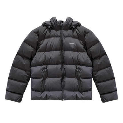 CK Jeans25秋冬新款男士休闲通勤立领连帽鸭绒羽绒服4LD517G