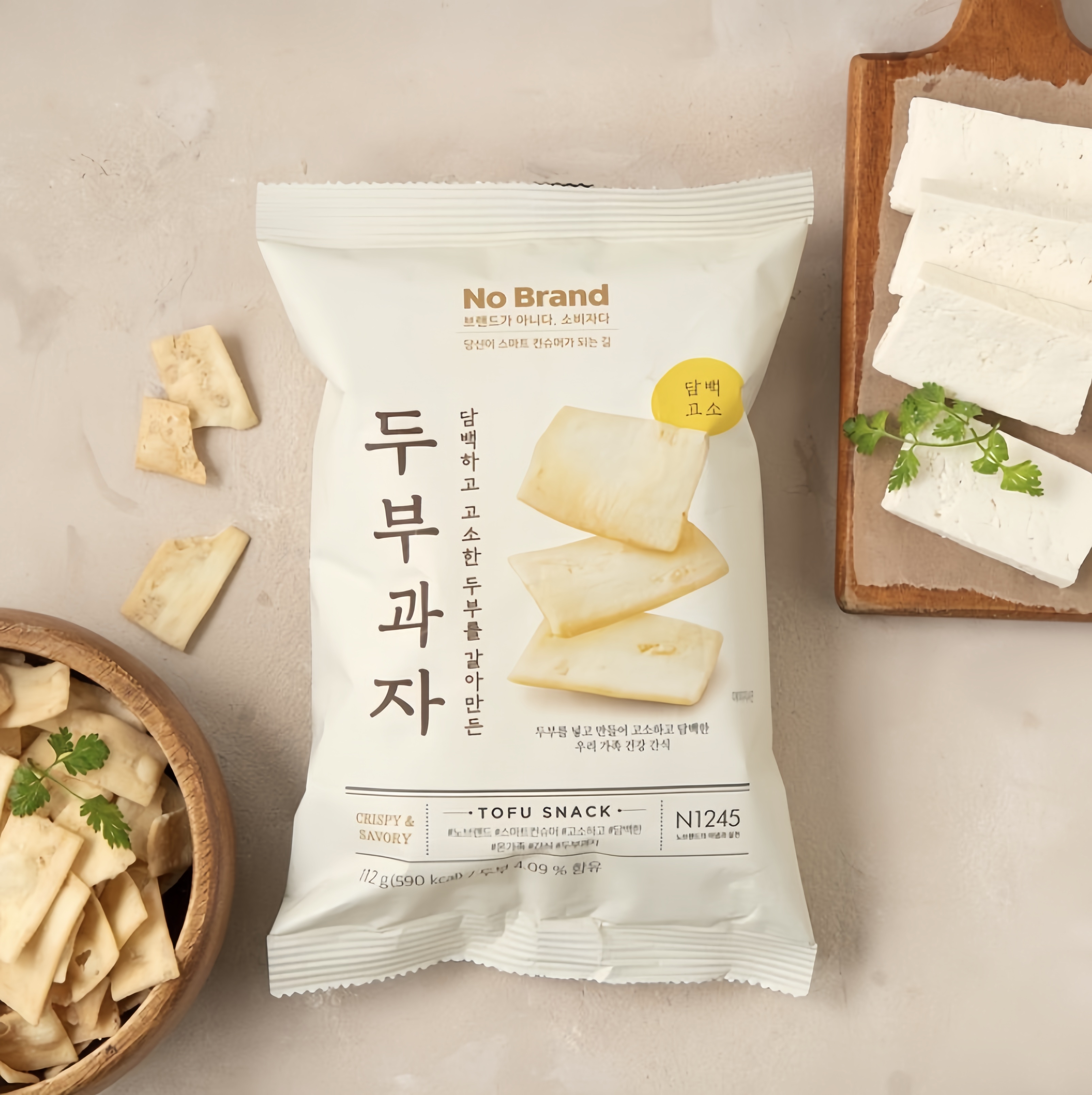 韩国直邮nobrand豆腐小食诺倍得膨化饼干酥脆片办公室休闲小零食