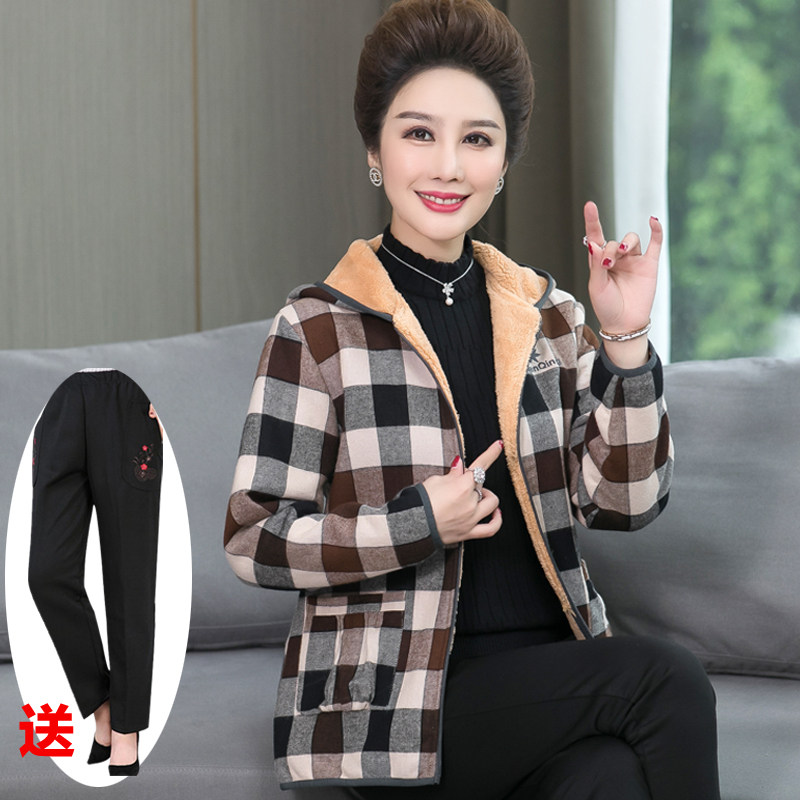 40岁中老年女装秋装上衣妈妈装外套连帽2020新款春秋中年50卫衣服