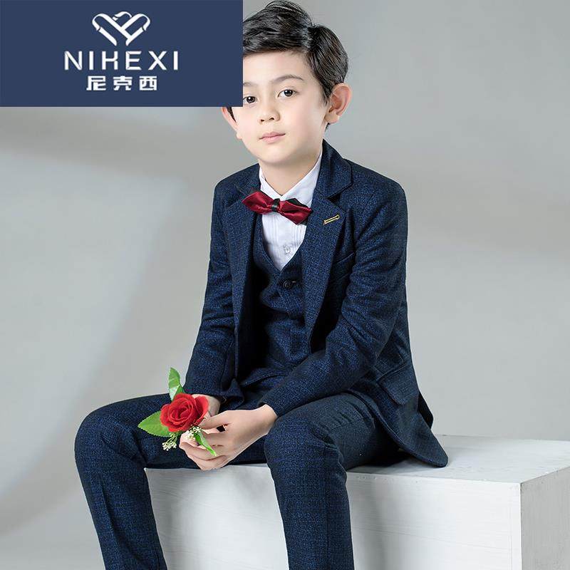 尼克西男童西装儿童小西服新款套装宝宝礼服男钢琴演出服sx0404