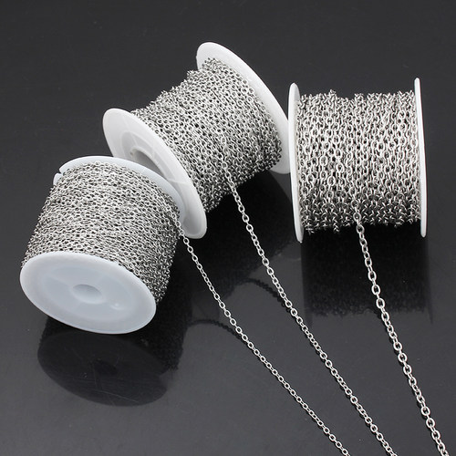 304钛钢扁圆O形链子焊口链条