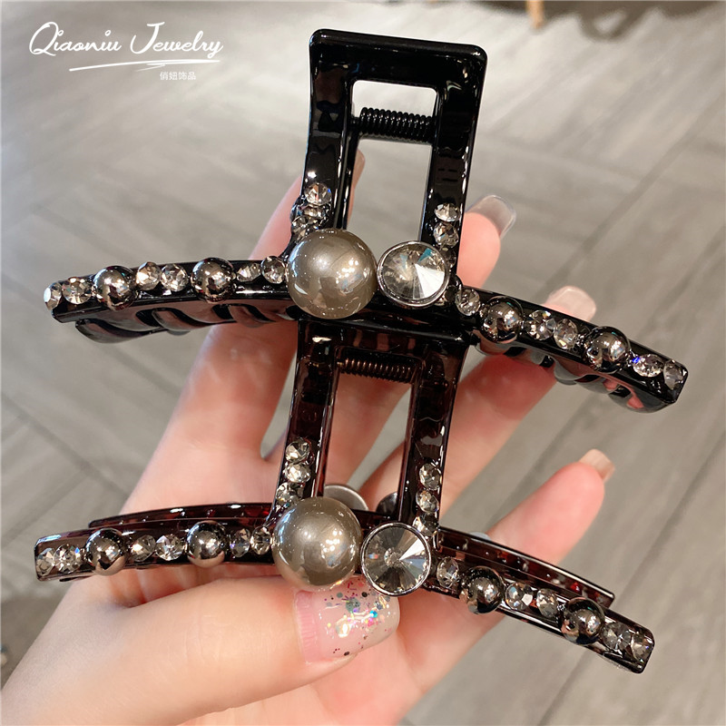 抓夹珍珠水钻日韩一字抓