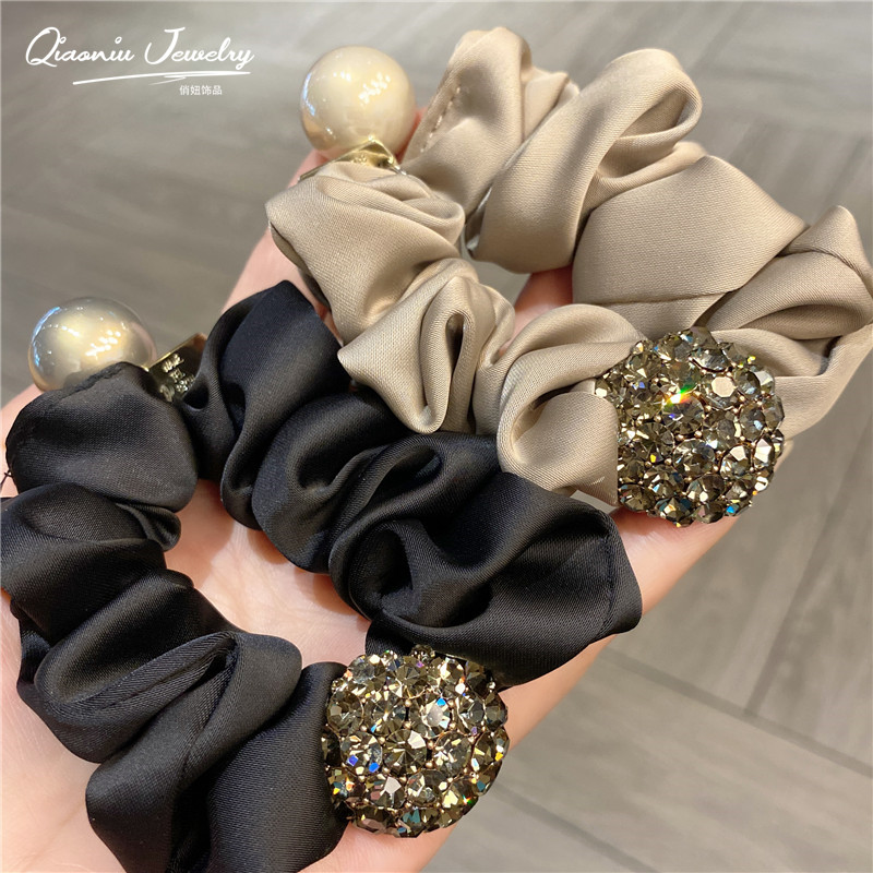 发圈水钻日韩轻奢珍珠款