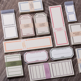 现货日本仓敷意匠便签复古便条本盐系标签手帐水糊贴纸一笔笺分装