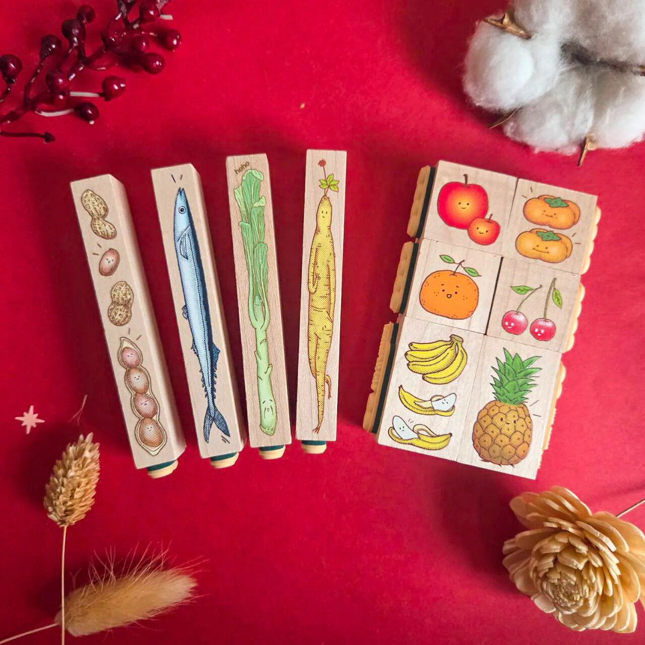 yu售 台湾micia美日 过年蔬果手帐印章 邮戳印章 春节新年