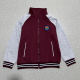荣成小学生春秋校服外套加厚立领酒红拼接灰色中大童校服上衣