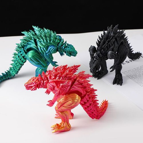 3D打印玩具肌肉哥斯拉摆件全身关节可动创意模型玩具儿童装饰礼物