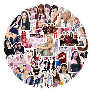 50张韩国BLACKPINK粉墨贴纸LISA朴彩英jennie金智秀手帐手机壳DIY