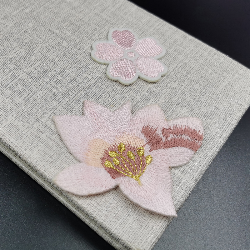 粉色梅花衣服补丁刺绣布贴高端破洞补贴贴花装饰小补衣服洞贴花