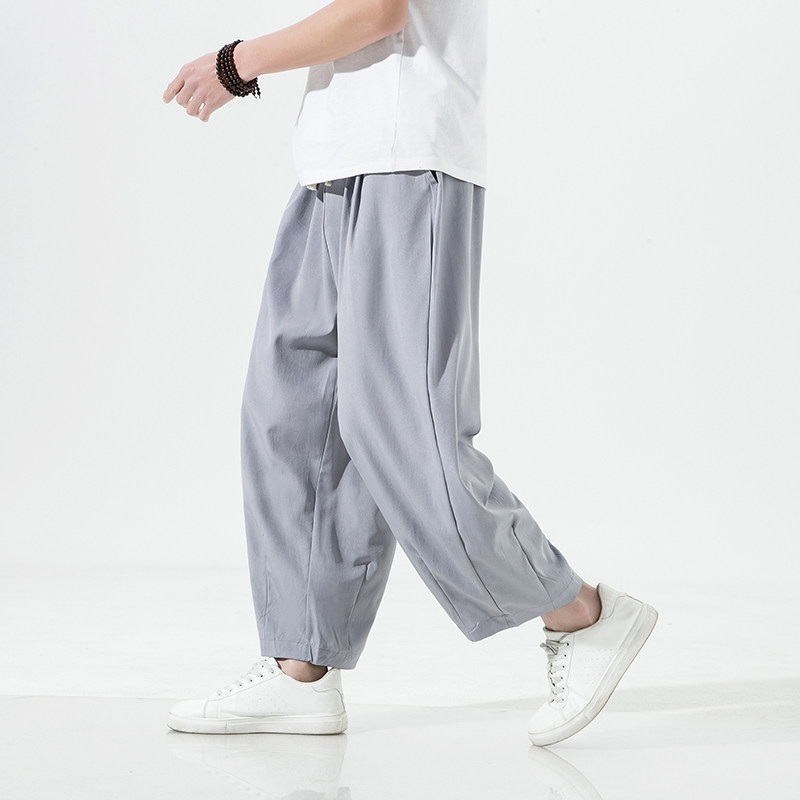 2024夏季新品男士冰丝阔腿裤风大码宽松哈伦裤沙滩裤FK14P35,男装休闲裤,星座203-3