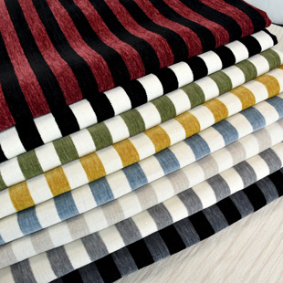 加厚条纹雪尼尔面料色织提花针织布料手工DIY多色沙发套抱枕布