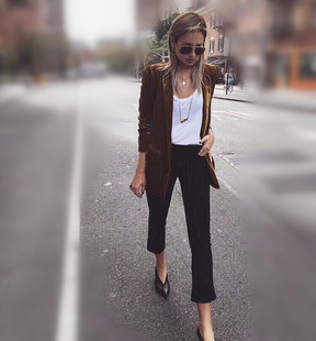 女 版 弹力中腰微喇九分牛仔裤 尾dan欧美春夏新款 显瘦提臀 型超赞