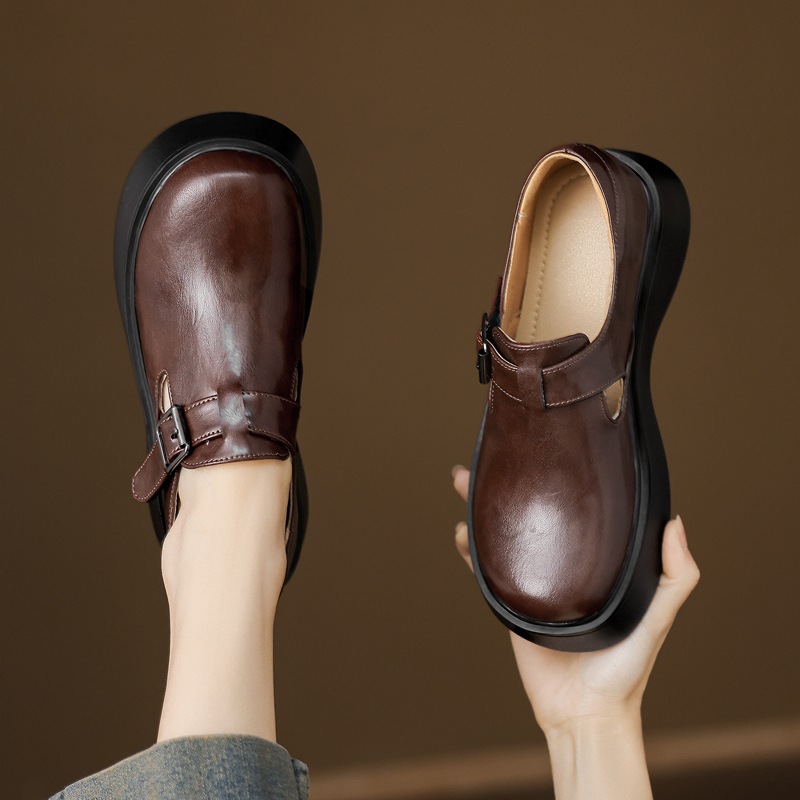 兰妮鸟真皮玛丽珍乐福鞋女款单鞋