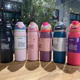 运动水杯保温杯车载杯潮流32OZ 不锈钢吸管保温杯 owala freesip