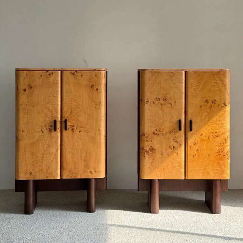 中古复古餐边柜玄关柜高柜立柜北欧诧寂树瘤木装饰柜酒柜法式边柜