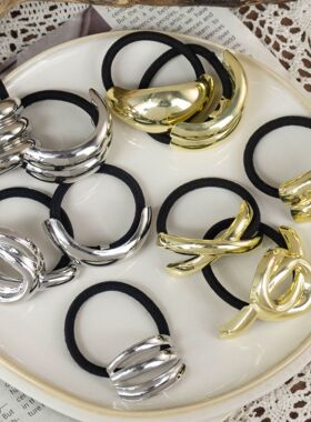 极简冷淡风金属发绳合金发圈新款韩系高级感马尾绑发扎发皮筋头绳