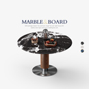 Mobeier 复古天然奢石大理石餐桌 宝格丽黑圆形餐桌小户型家用法式