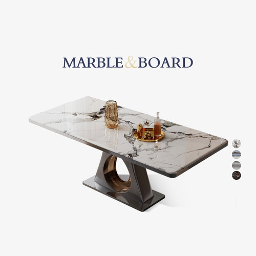 微晶石大理石餐桌长方形高端饭桌