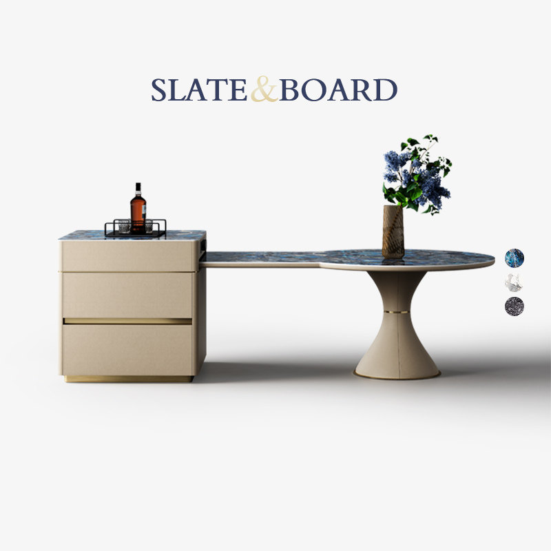 Mobeier 岩板圆岛台餐桌一体可伸缩大户型客厅家用高级感新款倒台,住宅家具,岛台餐桌,淘宝优惠券,粉丝福利购,淘宝优惠卷