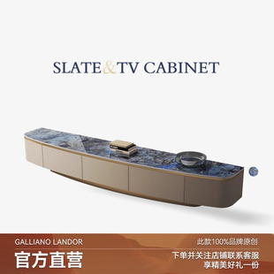 轻奢岩板茶几电视柜组合现代简约高级感设计师客厅机柜 Mobeier