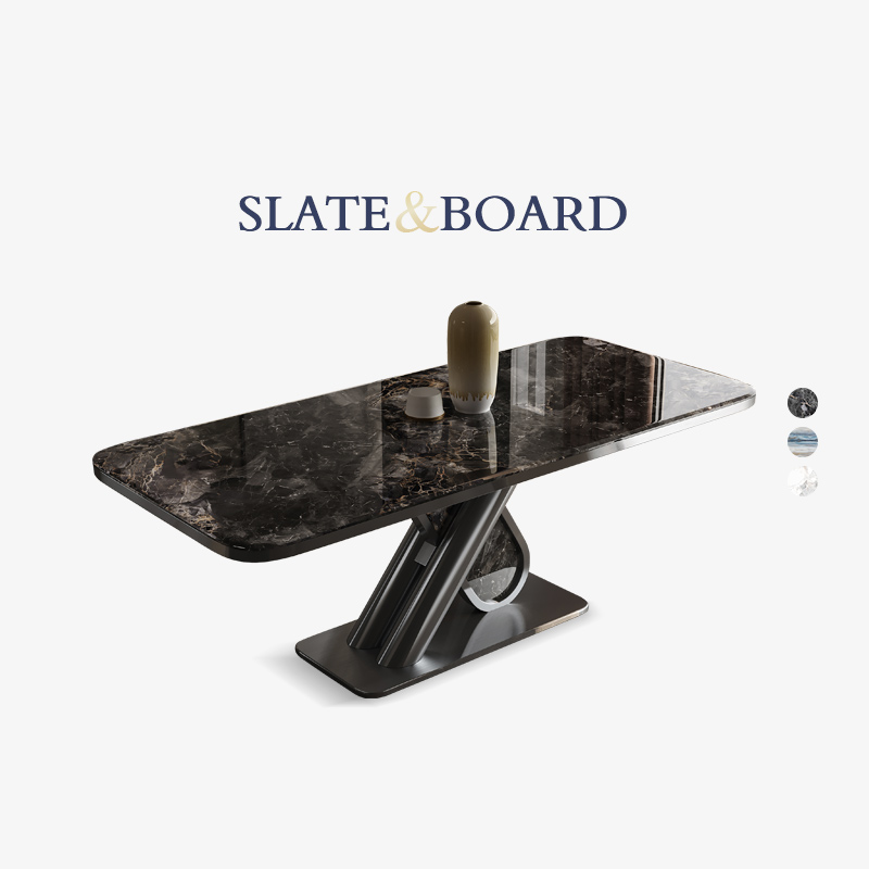 微晶石餐桌大理家用长方形摩贝尔