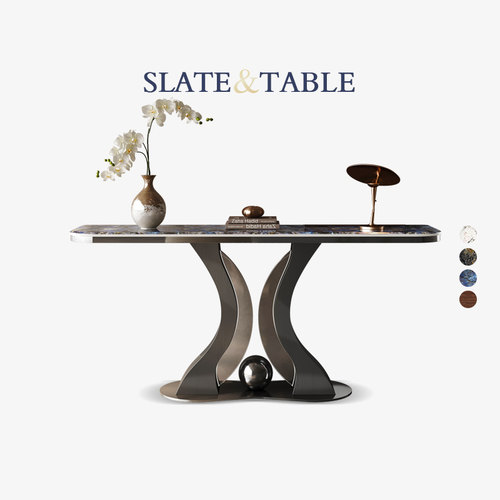 轻奢入户高端玄关桌微晶石端景台