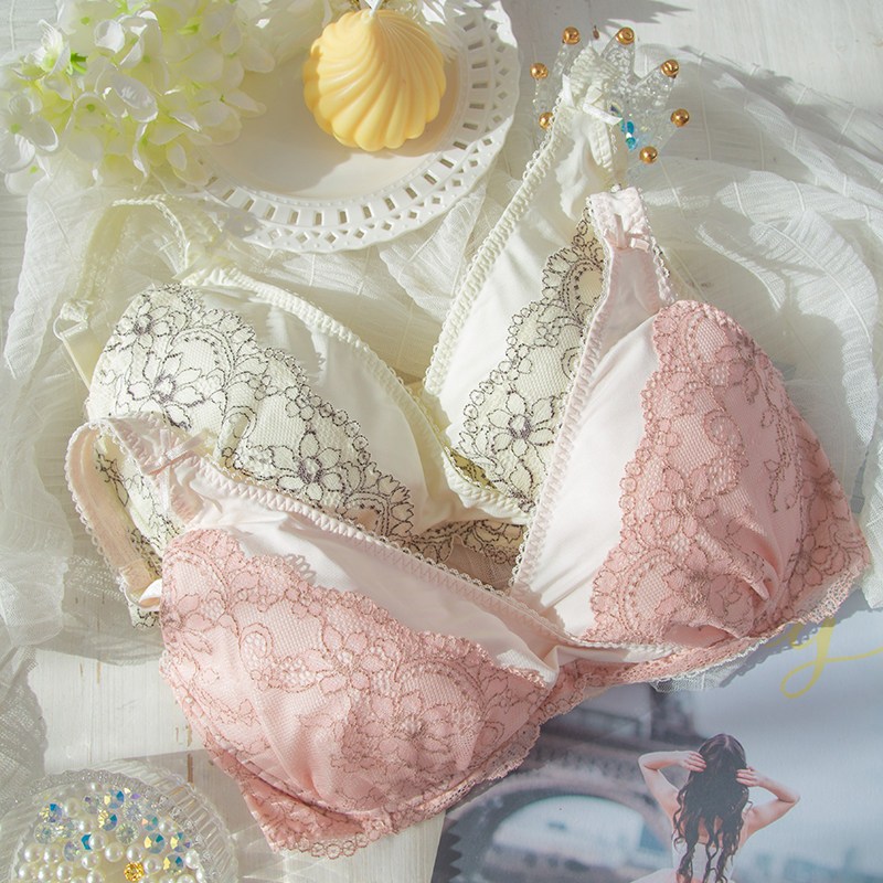 春季新品性感蕾丝更轻薄透气 大杯f无海绵包裹侧收副乳大胸文胸