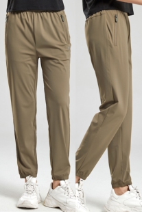 梵贝希男女新款休闲裤夏季冰晶格显瘦速冰束脚运动长裤子8353801B