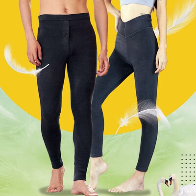 如锦大鹅绒裤中厚保暖单裤女92102加长护膝高腰打底秋裤线裤91102