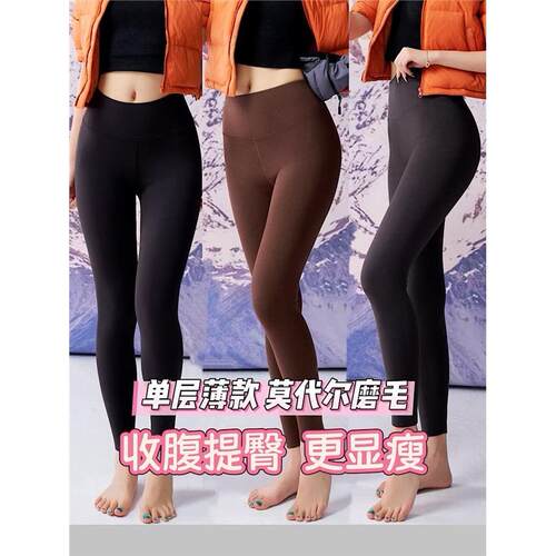 朗瑞单层磨毛保暖裤女莫代尔秋裤