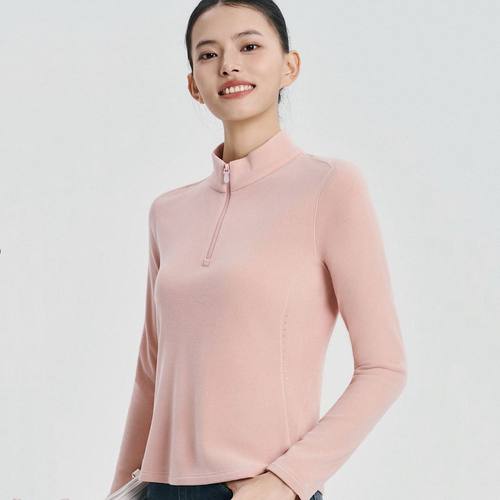 冰川时代秋冬保暖打底衫女装新款半拉链立领卫衣外穿休闲上衣2518