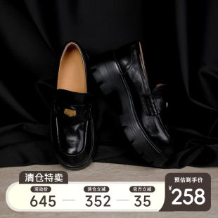 女英伦小皮鞋 厚底金币乐福鞋 日常价645元 限时4折清仓价258元