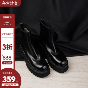 厚底圆头显瘦短靴女 2025年新款 限时3折清仓价359元 日常价1197元