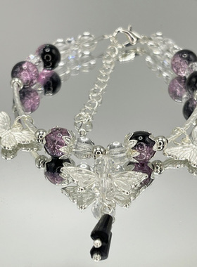 小红书同款爆裂碎花蝴蝶手串新中式时尚超仙手饰送闺蜜生日礼物