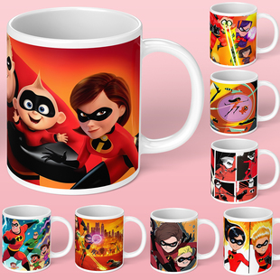 超人总动员马克杯超人家族儿童水杯家用陶瓷杯子超能先生巴小杰