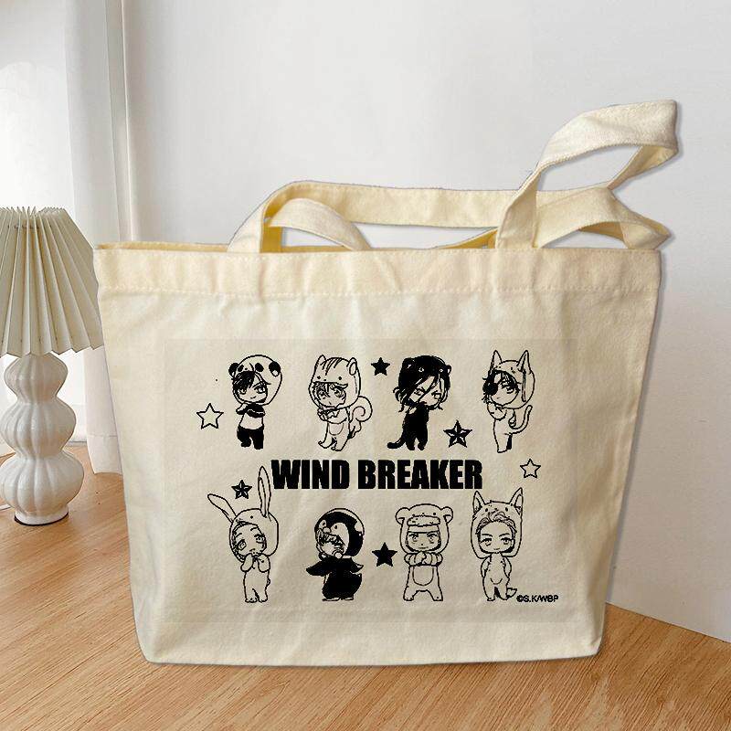 WIND BREAKER 防风铃周边帆布袋横款手提袋大容量包包单肩包装书