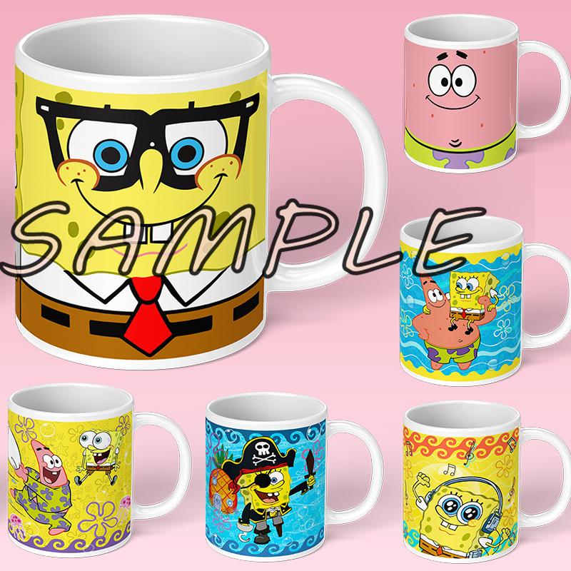 海绵宝宝周边马克杯儿童喝水杯子陶瓷杯派大星章鱼哥SpongeBobMug