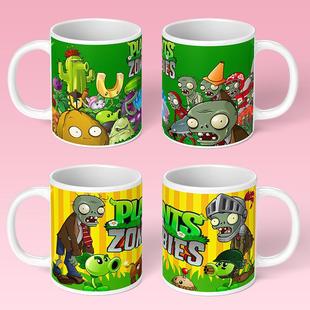 植物大战僵尸周边马克杯儿童喝水杯子豌豆射手陶瓷水杯PVZ