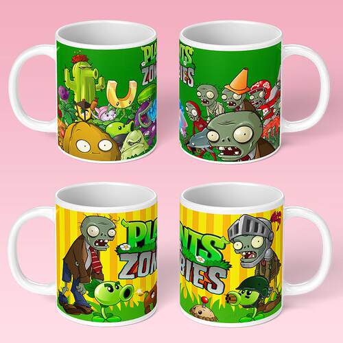 植物大战僵尸周边马克杯儿童喝水杯子豌豆射手陶瓷水杯PVZ