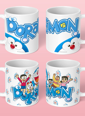 哆啦A梦水杯家用陶瓷杯子静香大雄小夫胖虎Doraemon机器猫马克杯