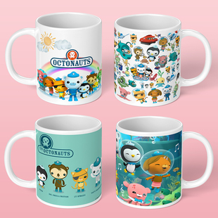 海底小纵队水杯儿童喝水杯子卡通周边陶瓷马克杯家用牛奶杯礼物杯