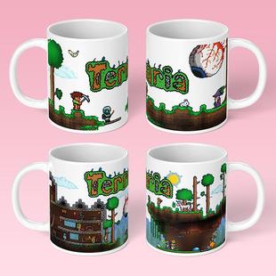 泰拉瑞亚周边马克杯Terraria陶瓷水杯像素卡通喝水杯子克苏鲁之眼