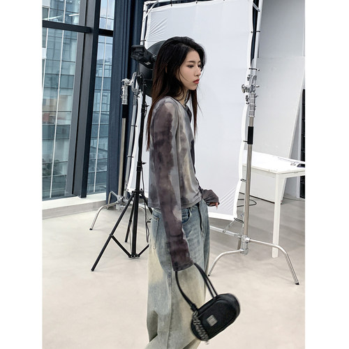 SIXI韩版辣妹晕染长袖T