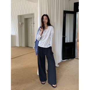 SIXI四喜家 时髦top肯豆 半松紧抽绳工装裤女夏轻薄透气直筒长裤
