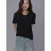 T恤女夏弹力舒爽亲肤基础款 SIXI四喜家 满分极简纯色正肩短袖 上衣