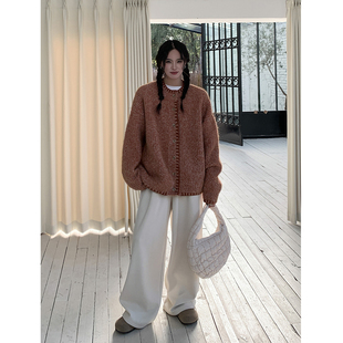 SIXI四喜家 绒绒暖冬 软糯垂感抽绳加绒卫裤女秋冬宽松休闲裤长裤