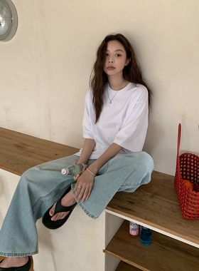 SIXI四喜家 冰氧夏日 黑白极简短袖T恤女宽松/合身显瘦冰氧吧上衣