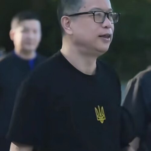 100%纯棉泽连斯基T恤抖音李国庆婚礼张源同款乌克兰国旗T恤三叉戟